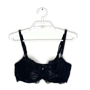 VICTORIA'S SECRET Women's Black Lace Dream Angels‎ Push Up No Padding Bra 34D
